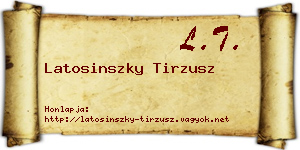 Latosinszky Tirzusz névjegykártya